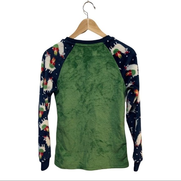 Christmas ugly holiday llama soft pj/sweatshirt top! Sz small. - Picture 5 of 6